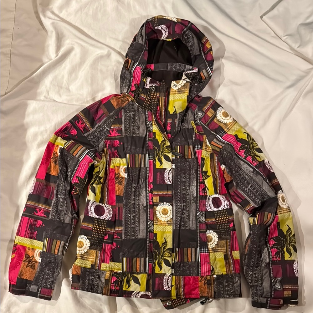Oxbow Patchwork Hooded Ski Coat (removable hood)